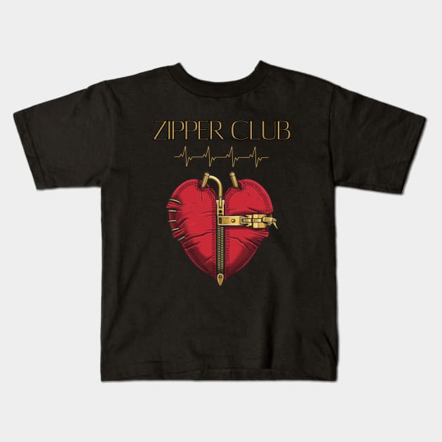 ZIPPER CLUB, heart transplant, open heart surgery Kids T-Shirt by Pattyld